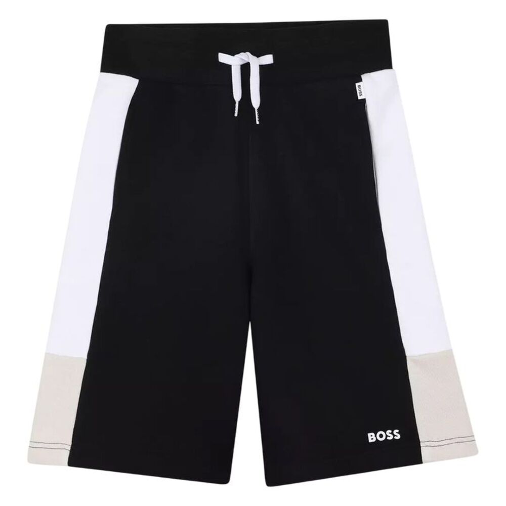 Boss Childrens/Kids Colour Block Sweat Shorts / Black